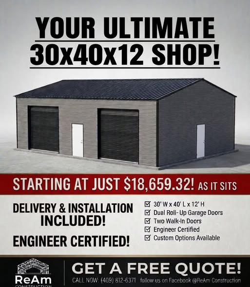 30x40x12 shop offer flyer